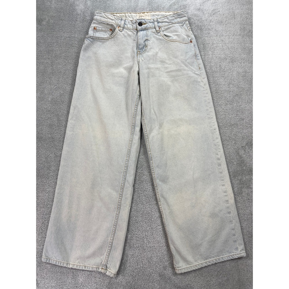 Motel Jeans Women W26 L30 Light Blue Parallel Wide Leg Denim Pants